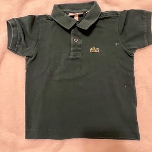 Polo for kids by  Lacoste. Size 4. Pre loved. Hunter green.